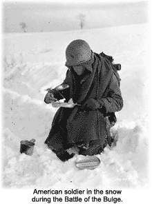 American soldier in the snow